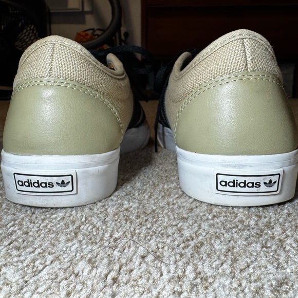 Adidas Adi-Ease Skate Shoe Skull Sneaker Canvas Sand beige and black Size 7 Men - Picture 6 of 12